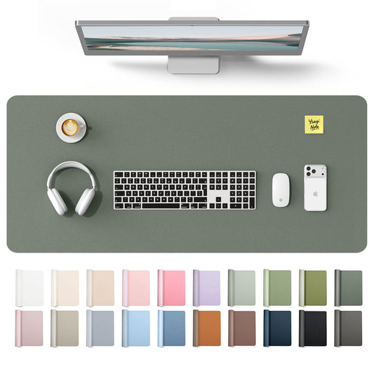 YSAGi Leather Desk Protector, Office Mat, Large Mouse Mat, Non-Slip PU Leather Blotter, Laptop Desk