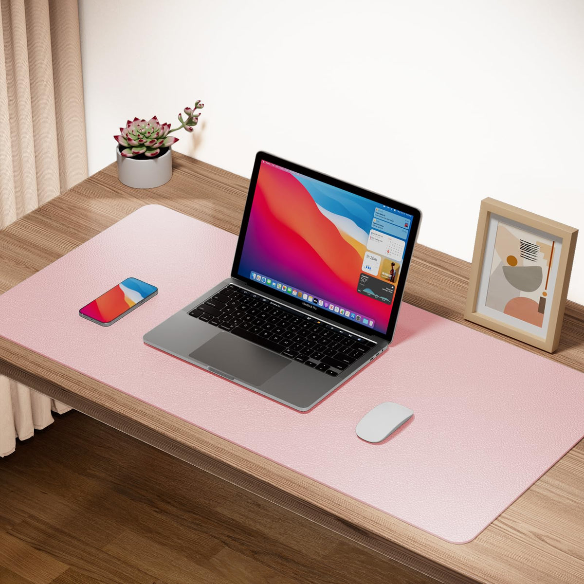Boutilon Leather Desk Pad Protector,Non-Slip Mouse Pad,Laptop Desk Pad,Office Mouse Mat,Waterproof