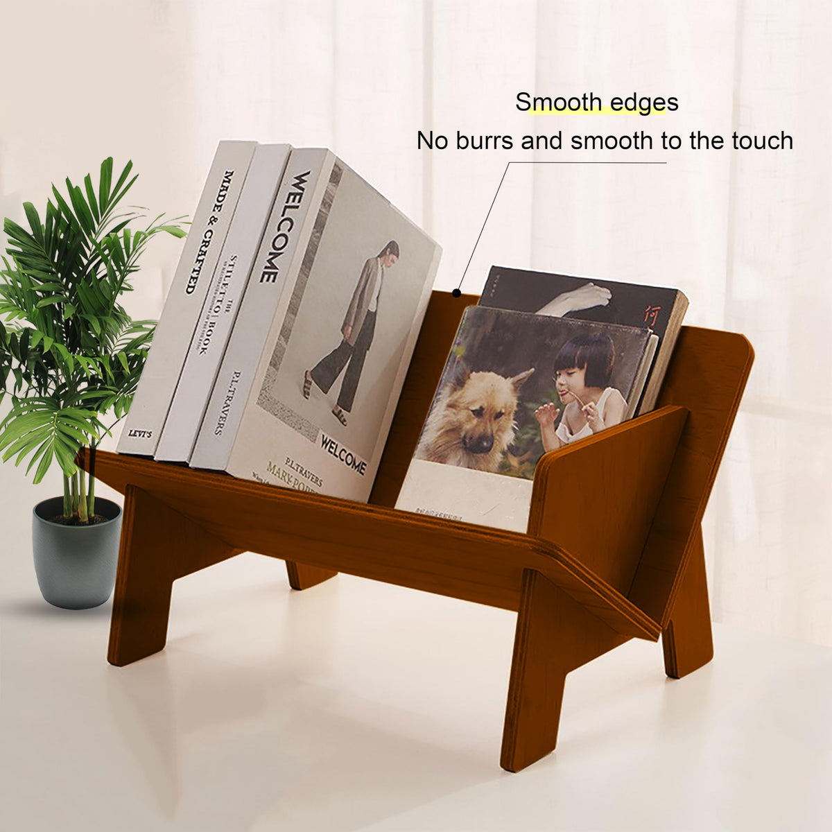 Fox Claw Wood Bookcase in Living Room/Home/Office, Desktop Book Shelf Organizer Bookshelves Storage