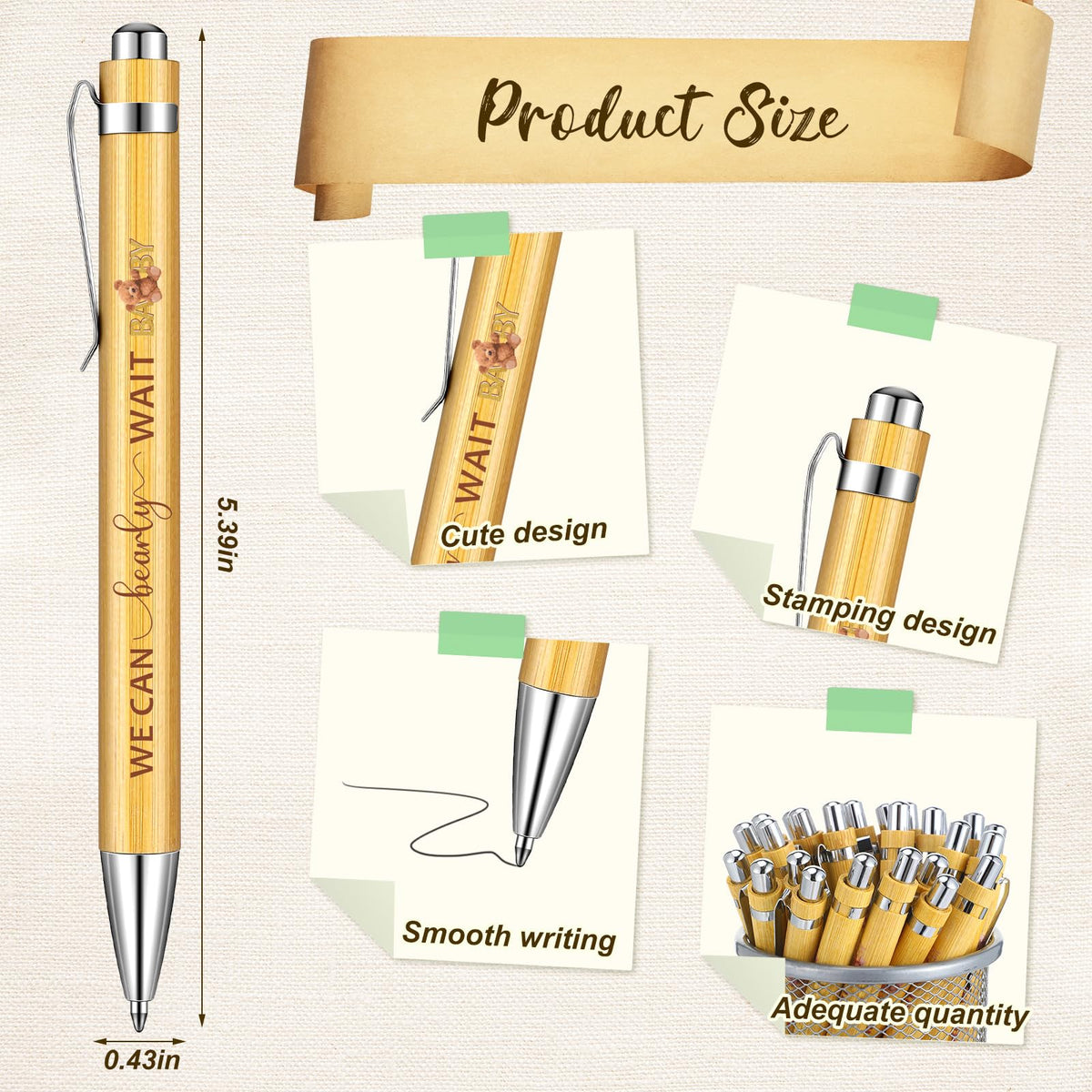 Gilprop 50 Sets Brown Bear Baby Shower Favors for Guests We Can Barely Wait Includes 50 Baby Shower