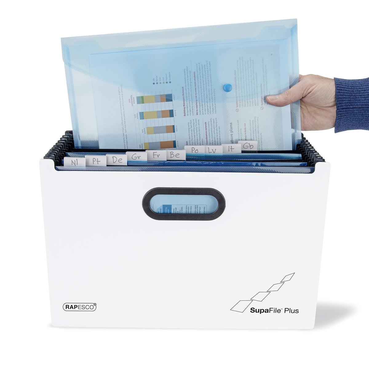 Rapesco 1624 SupaFile Plus 13-Part Desktop Expanding File Organiser Oversized to Fit Files and