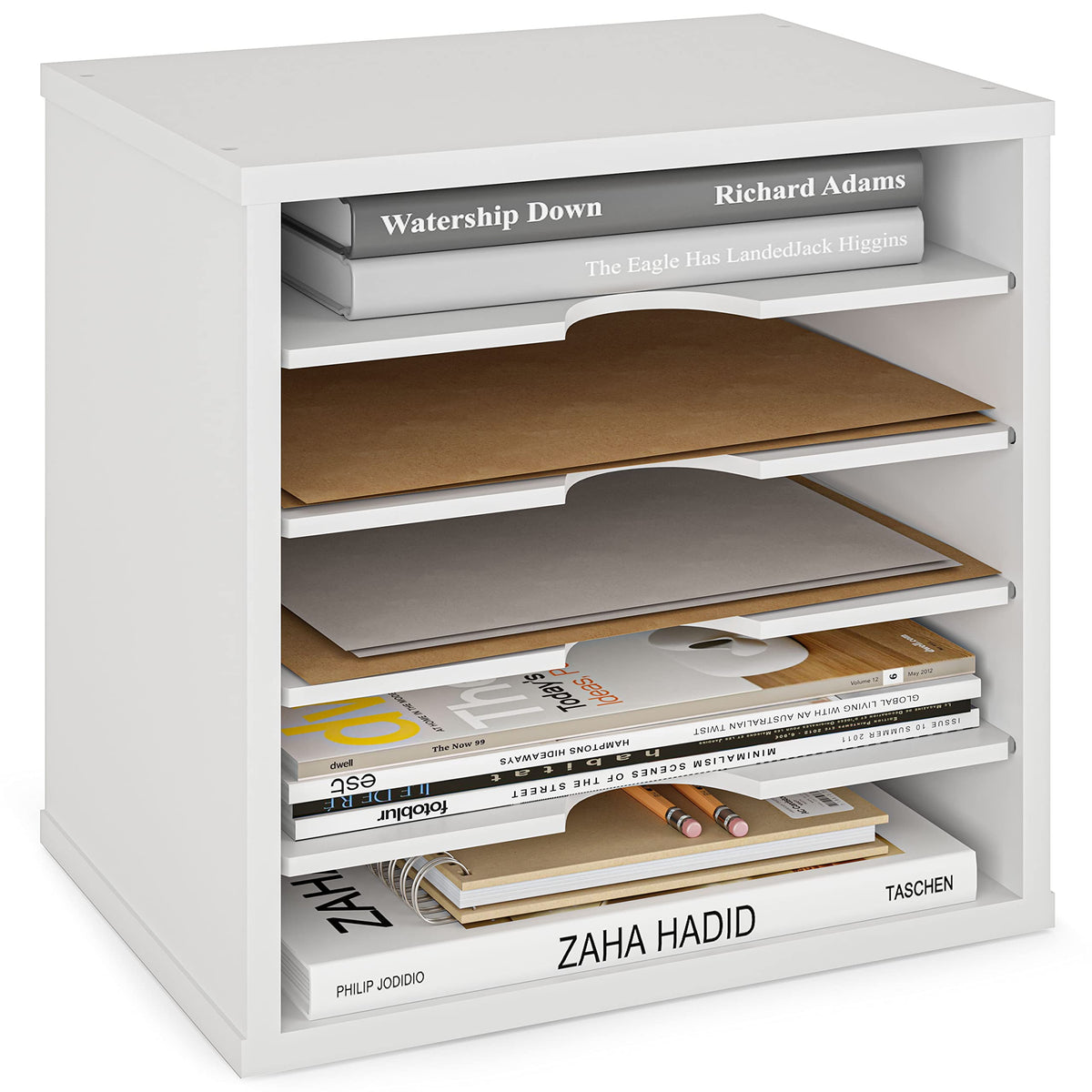 Ballucci File Organizer Paper Sorter, 5 Tier Adjustable Shelves Office Desk Organizer, 13 5/8" x 9