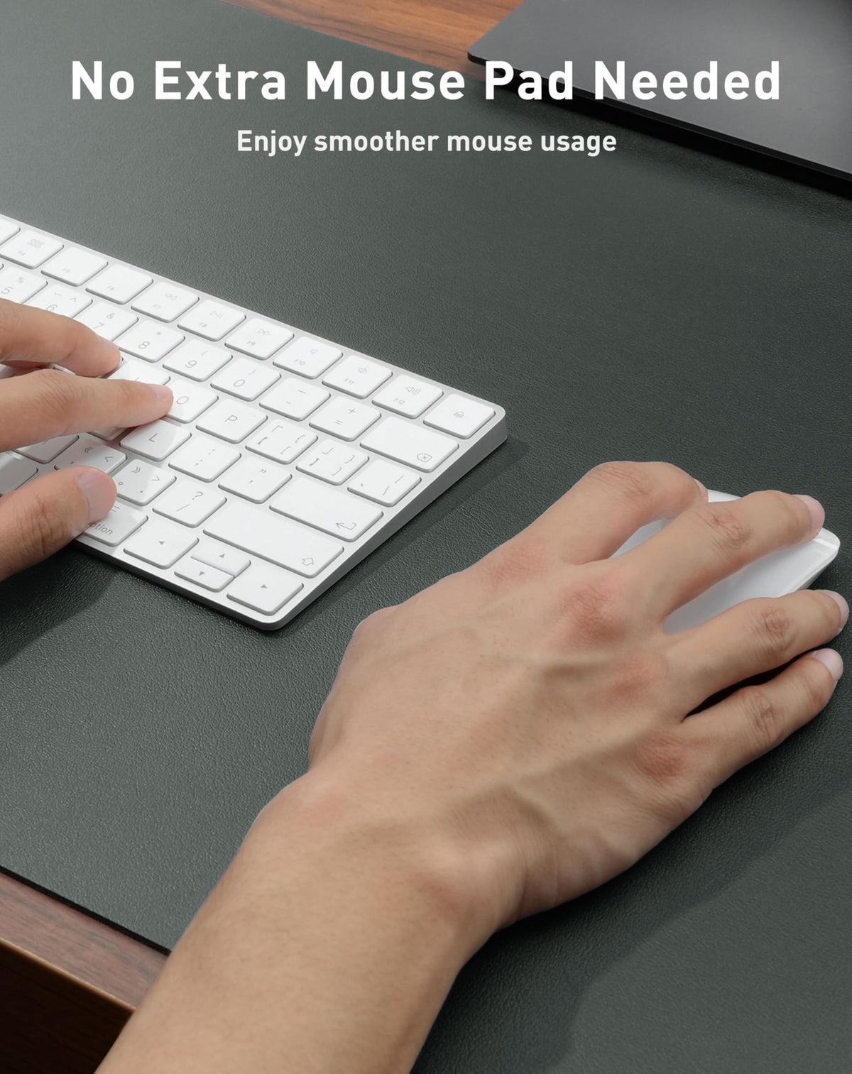 Aothia Faux Leather Desk Mat - Large Mouse Pad, Non-Slip PU Leather Blotter, Waterproof Writing