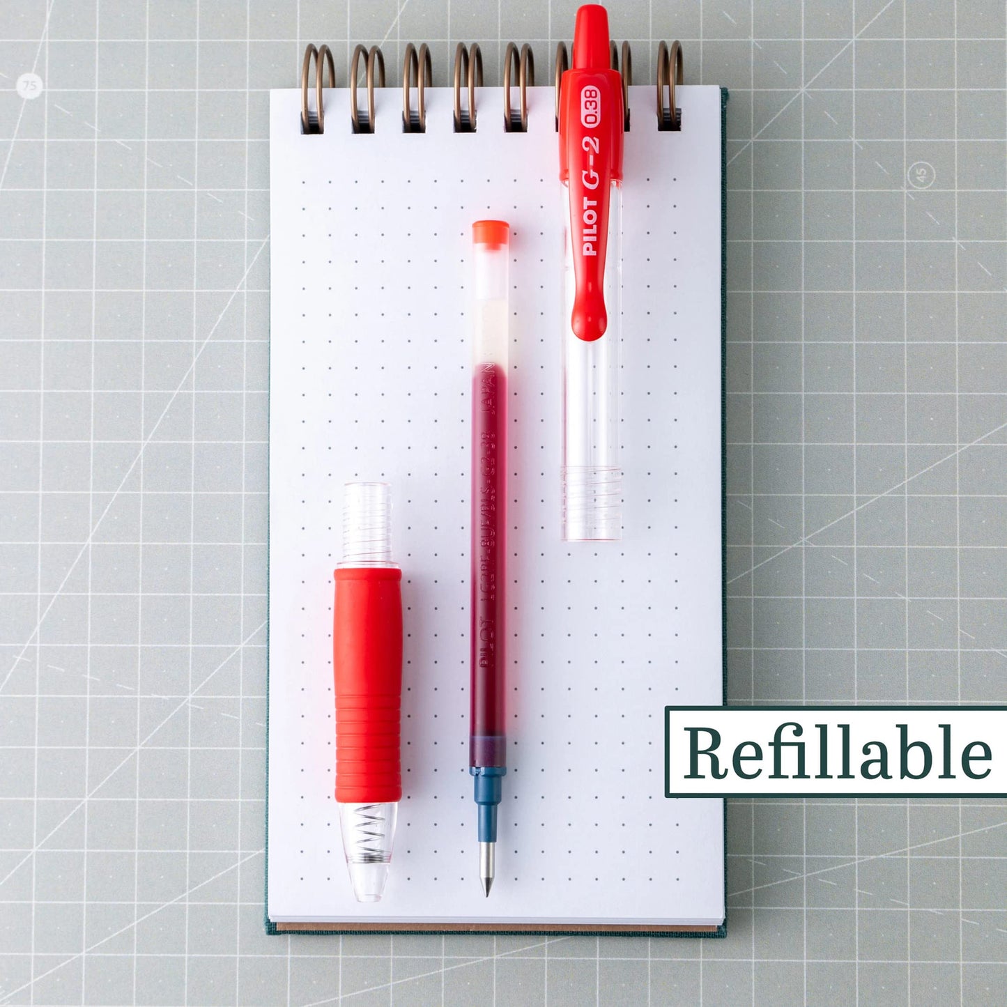 PILOT G2 Gel Roller Pens, Ultra Fine Point 0.38 mm, Red Pens, Pack of 12