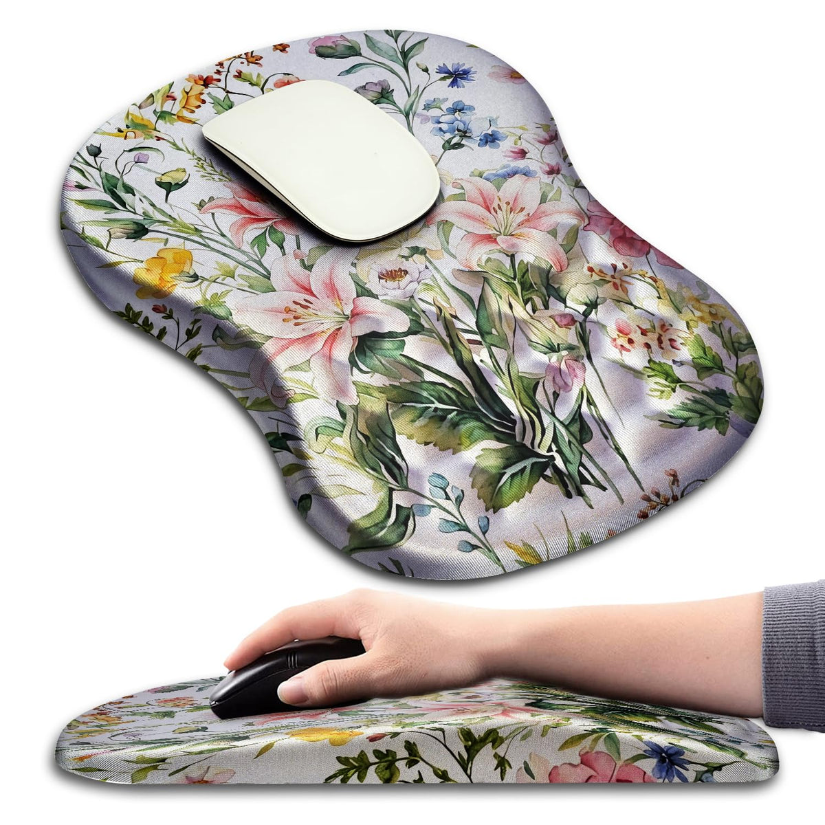 Hokafenle Ergonomic Mouse Pad Wrist Support with Massage Design, Wrist Rest Pain Relief Mousepad