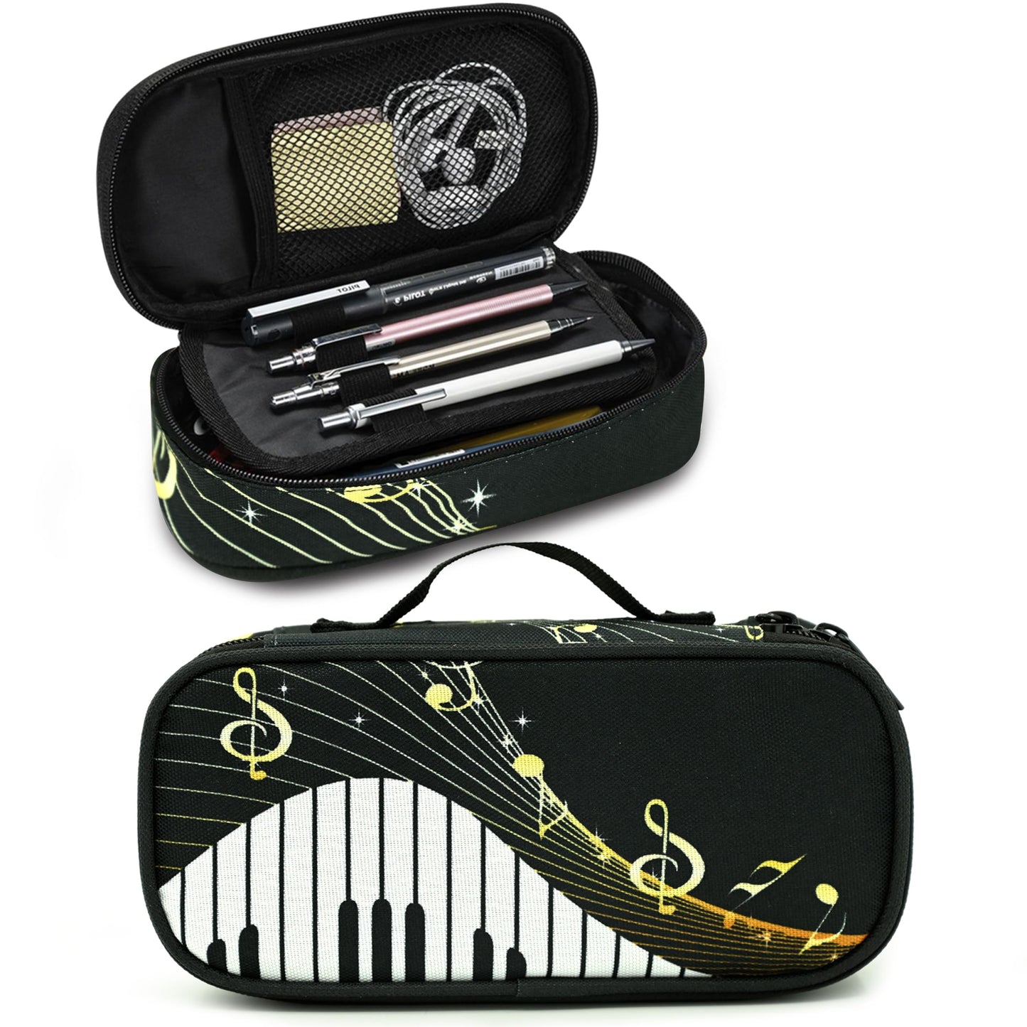 Droerfes Music Pencil Case Pencil Pouch Large Capacity Pen Bag School Office Organizer Stationery