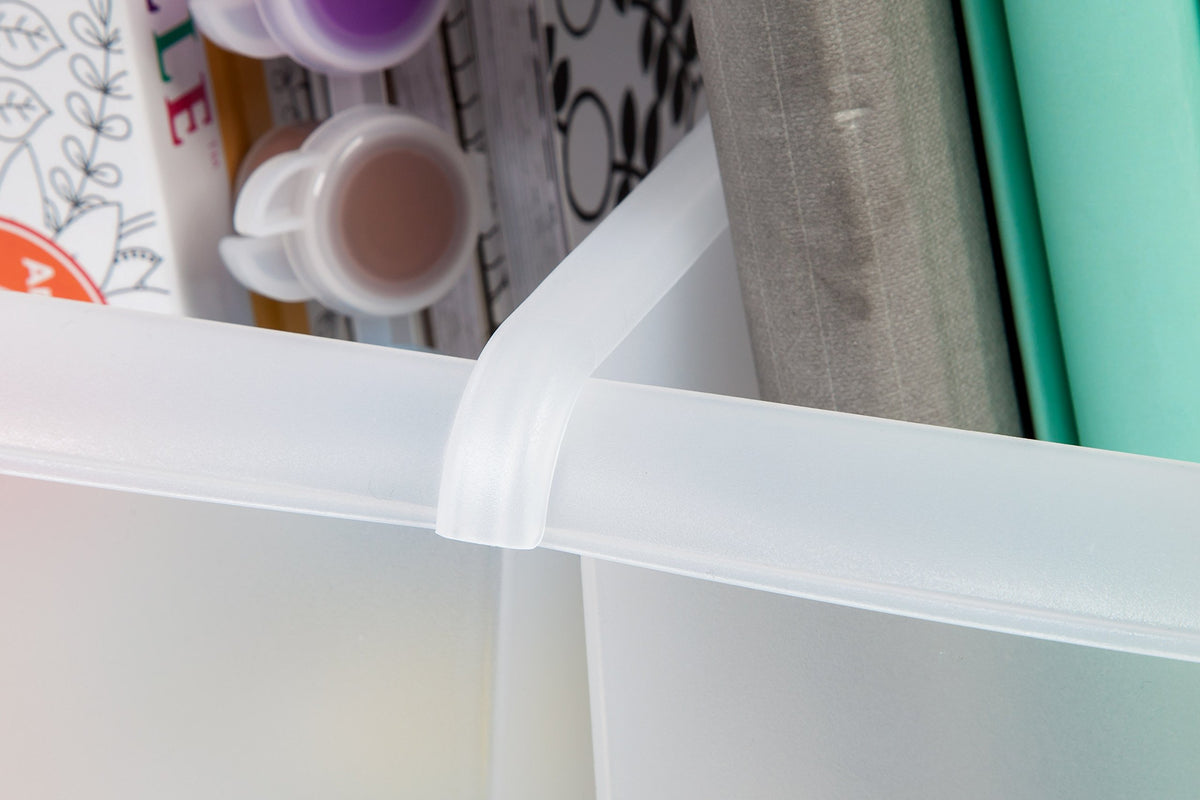 IRIS USA 8-Pack, Connecting Book Bin Organizer Magazine Holder, Clear