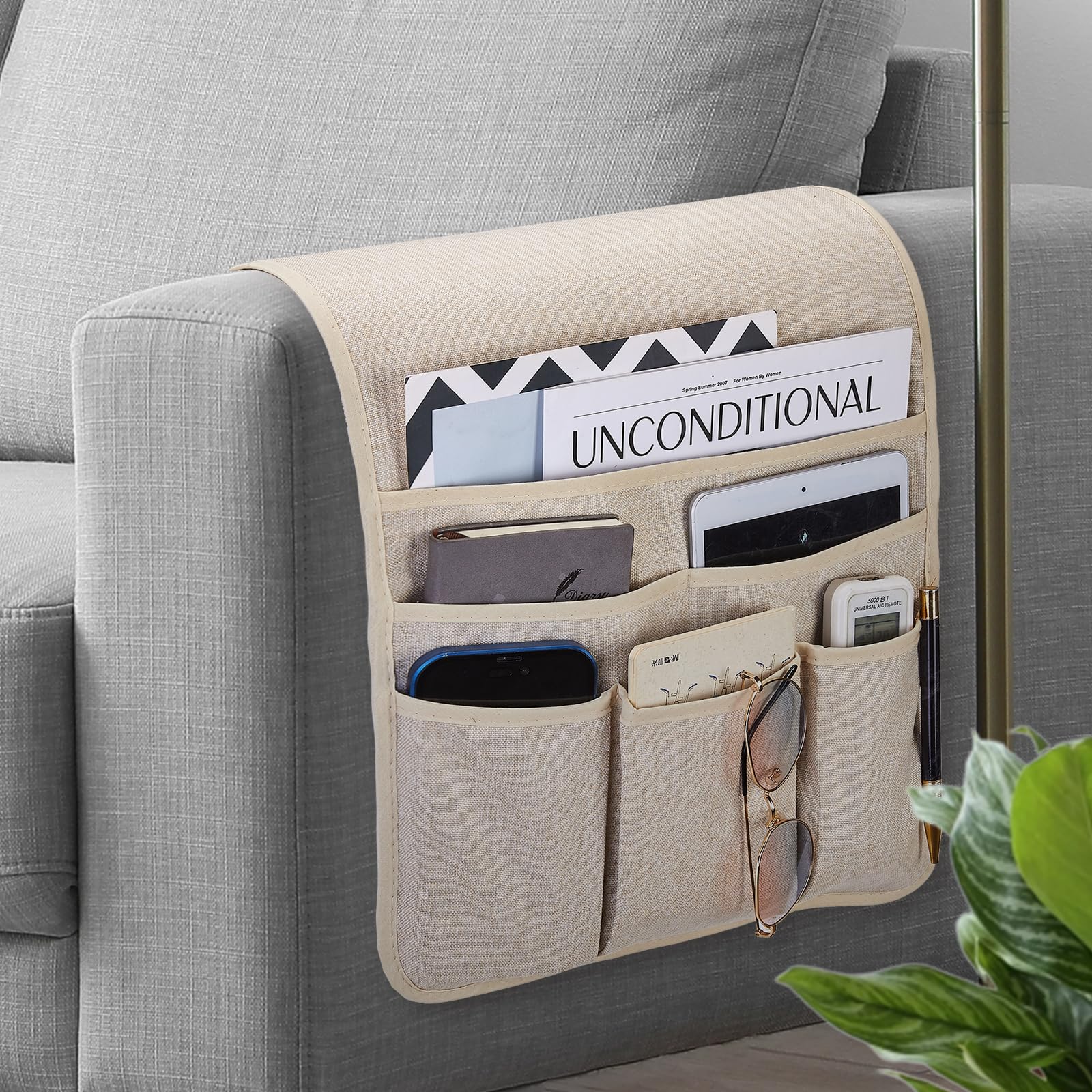Teniux Remote Control Holder GRS Certified Armchair Caddy for Recliner Couch, Recycled Material