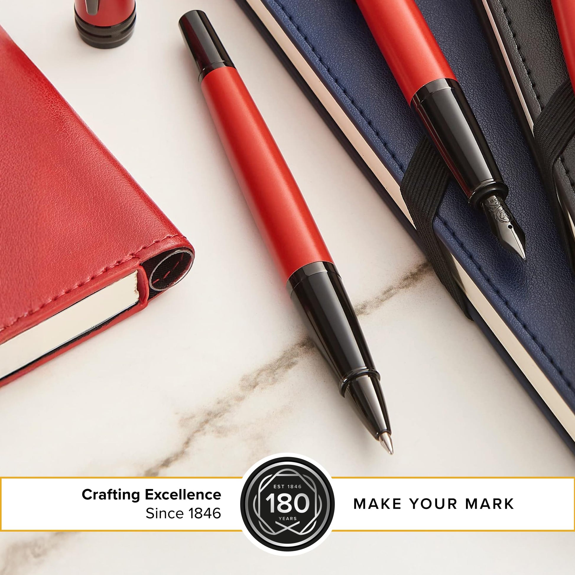 Cross Bailey Matte Red Lacquer Rollerball Pen, Medium Point, Black Ink