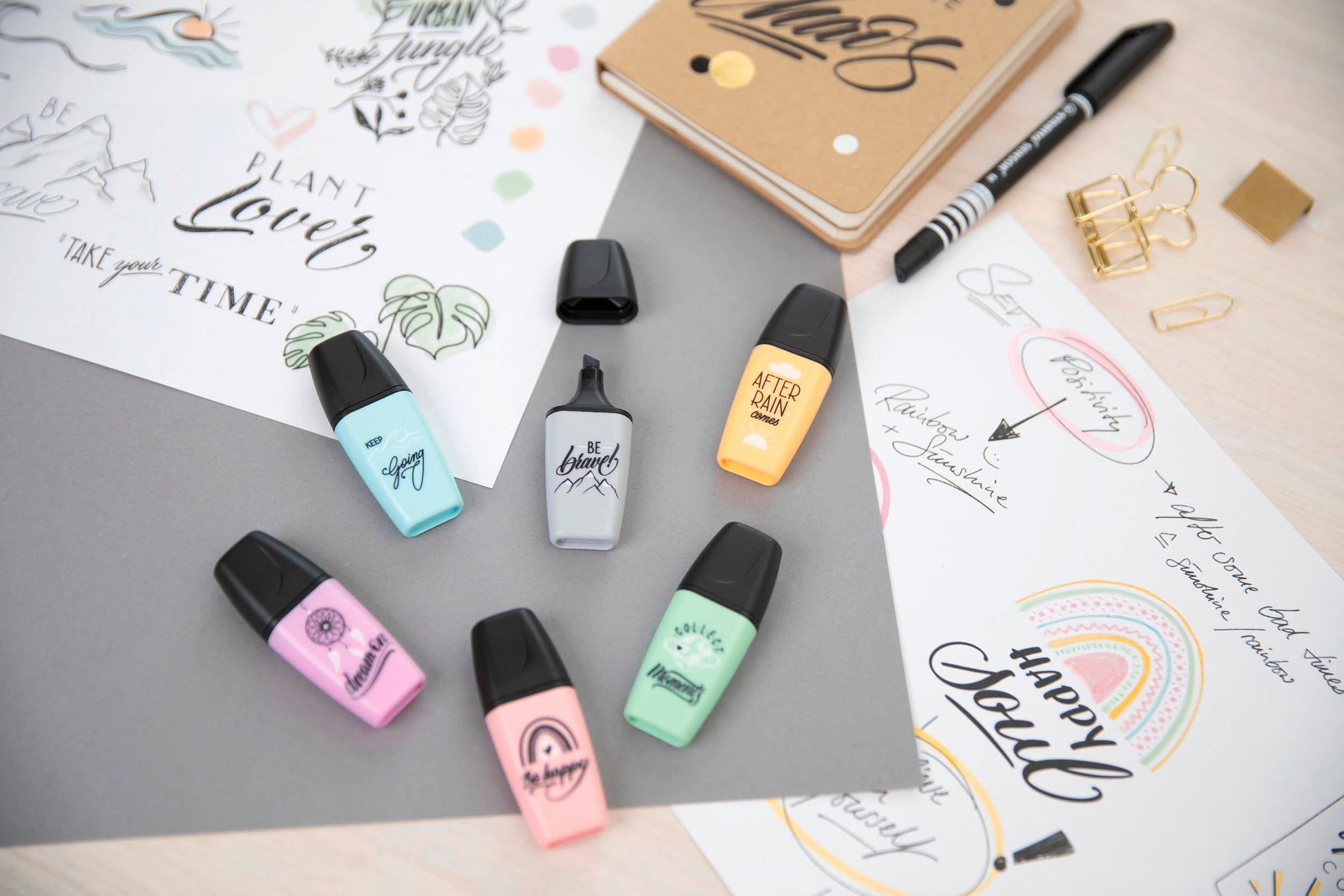 Stabilo BOSS Mini Pastellove, 6-Color II Highlighter Set, 6er Pack, Multi