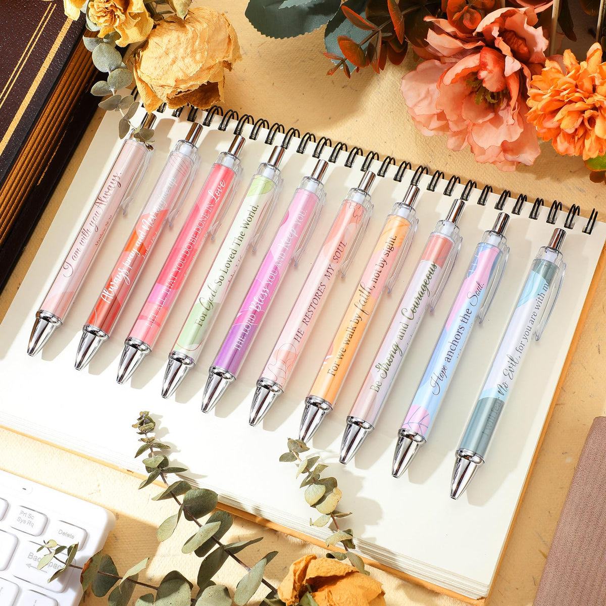 Qeeenar 50 Pcs Bible Verse Pens Christian Gift,Boho
