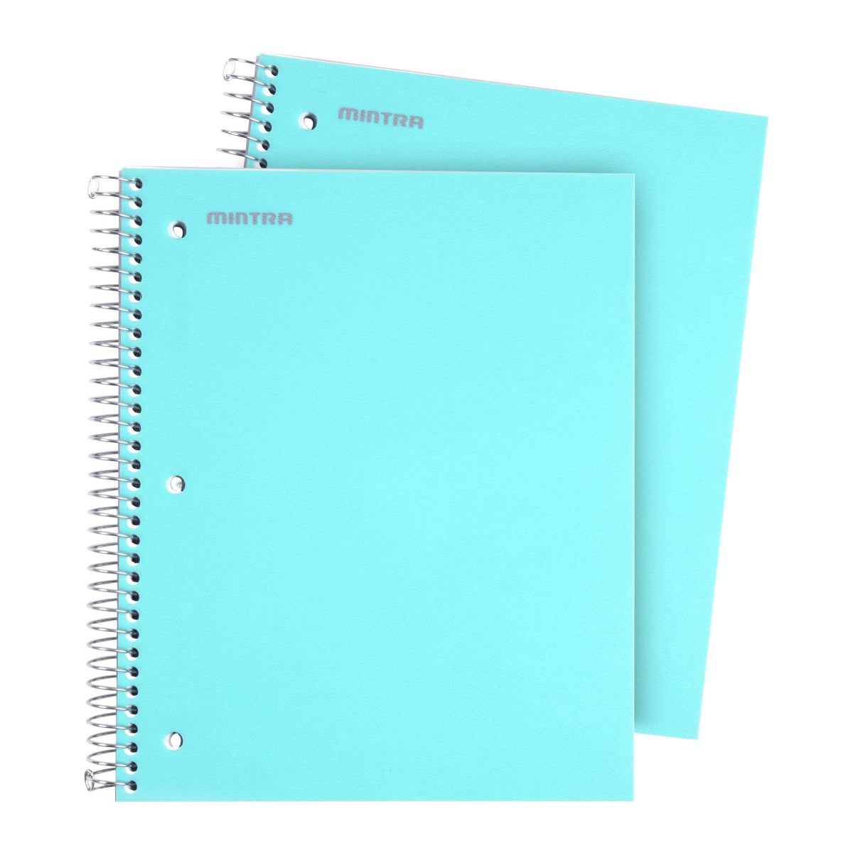Mintra Office Durable Spiral Notebooks, 3 Subject (Teal, Wide Ruled 2pk)