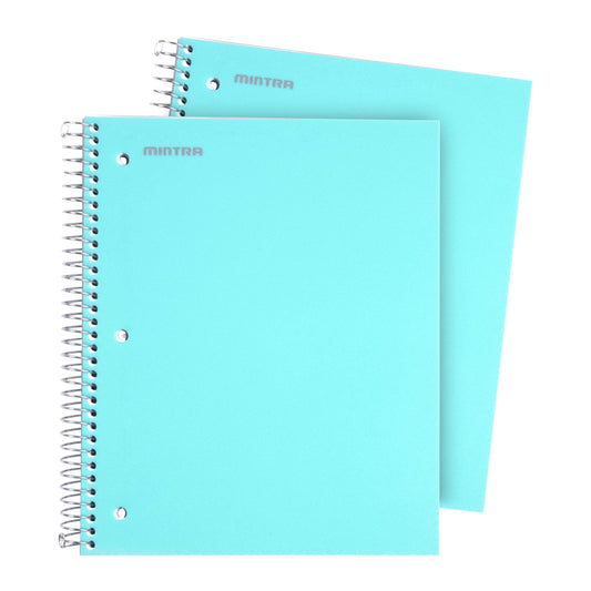 Mintra Office Durable Spiral Notebooks, 3 Subject (Teal, College Ruled 2pk)