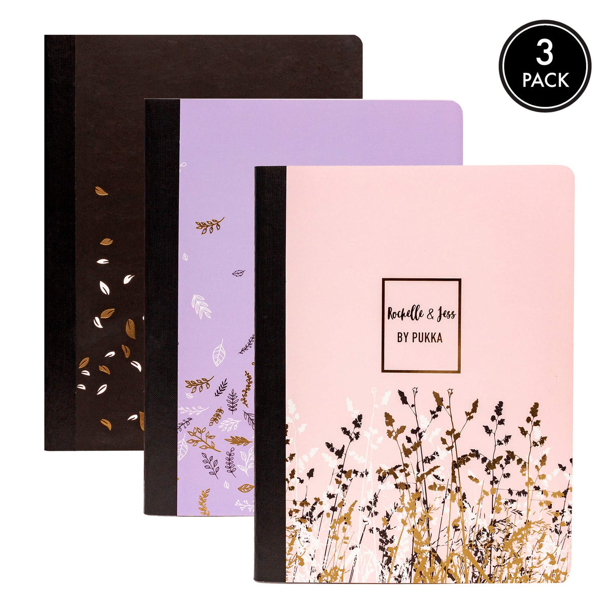 Pukka Pad, Composition Notebooks - 3 Pack of Journals Featuring 140 Pages of College Ruled 80GSM