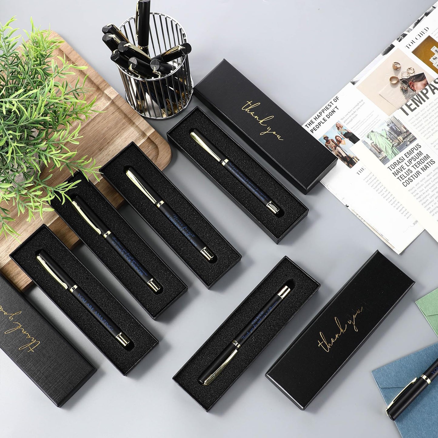 PerKoop 20 Sets Thank You Gifts Bulk Inspirational Ballpoint Pen with Box