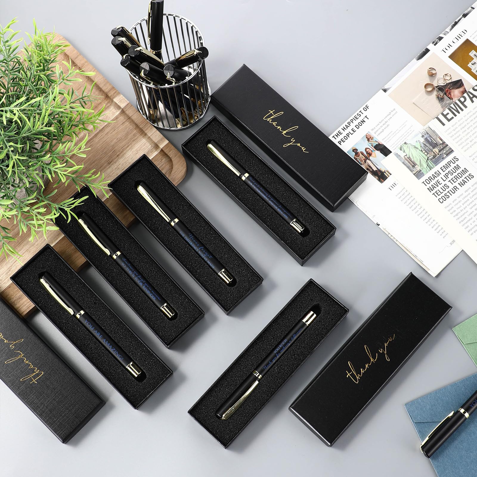 PerKoop 20 Sets Thank You Gifts Bulk Inspirational Ballpoint Pen with Box