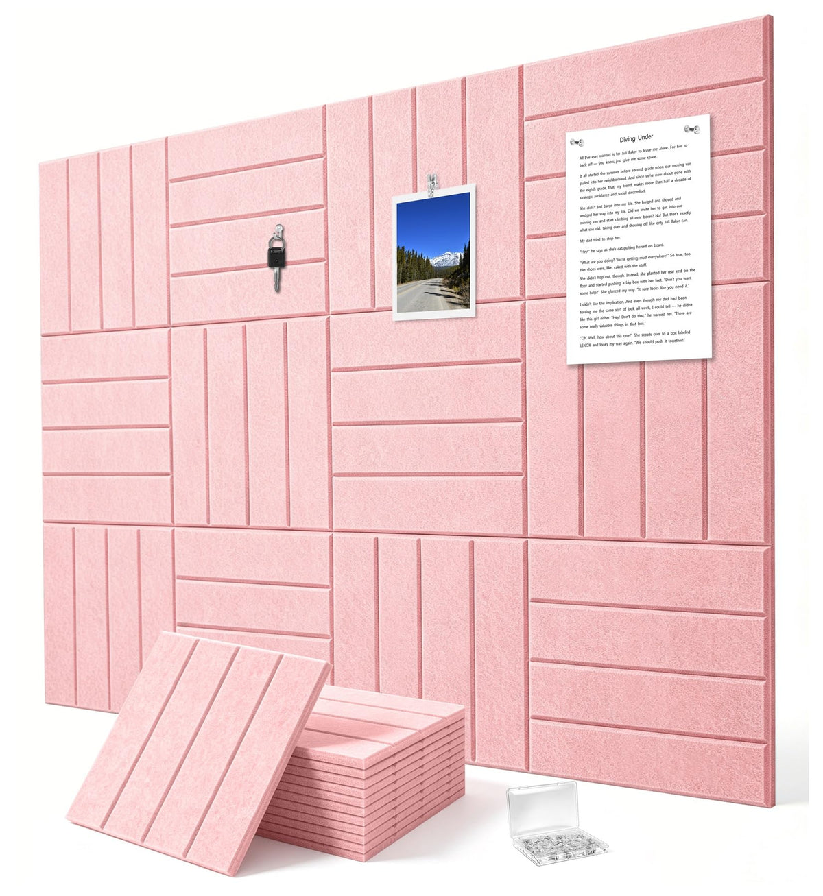 G Gamit 0.47" Thick Felt Wall Tiles 48"x36" Cork Board Alternative 12 Pack 11.81"x11.81"Felt