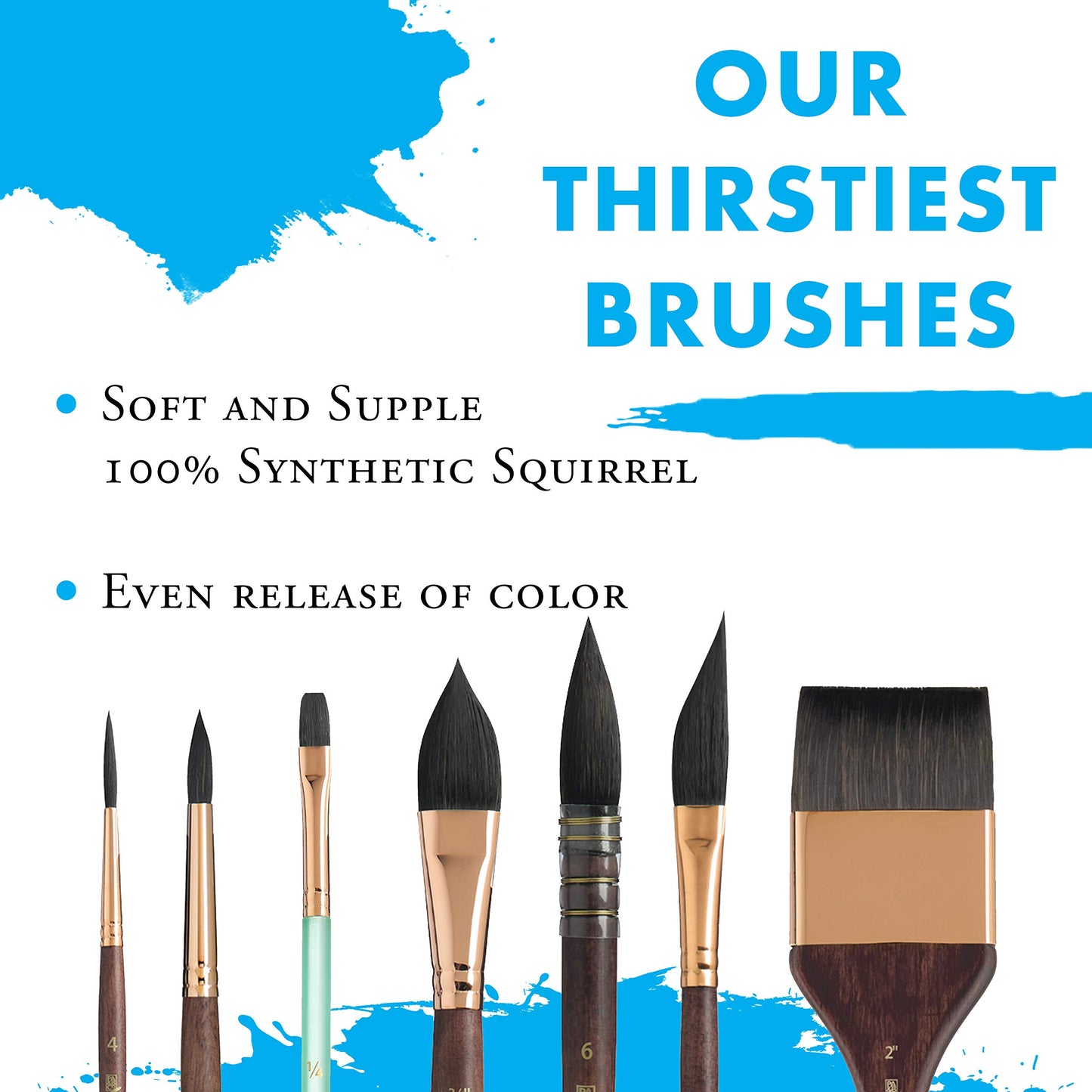 Princeton Artist Brush Neptune Series 4750 - 4-Piece Synthetic Squirrel Watercolor Paint Brush Set