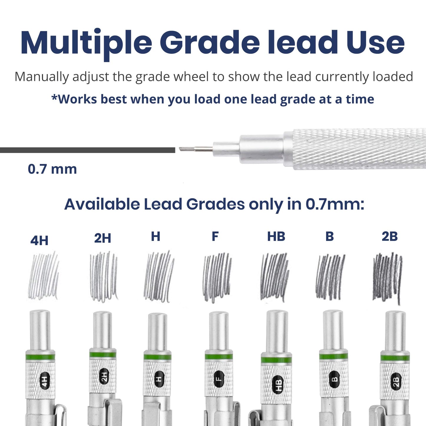 Pacific Arc Chromagraph Metal Mechanical Pencil .7 mm Silver Barrel Mechanical Pencil with Built In