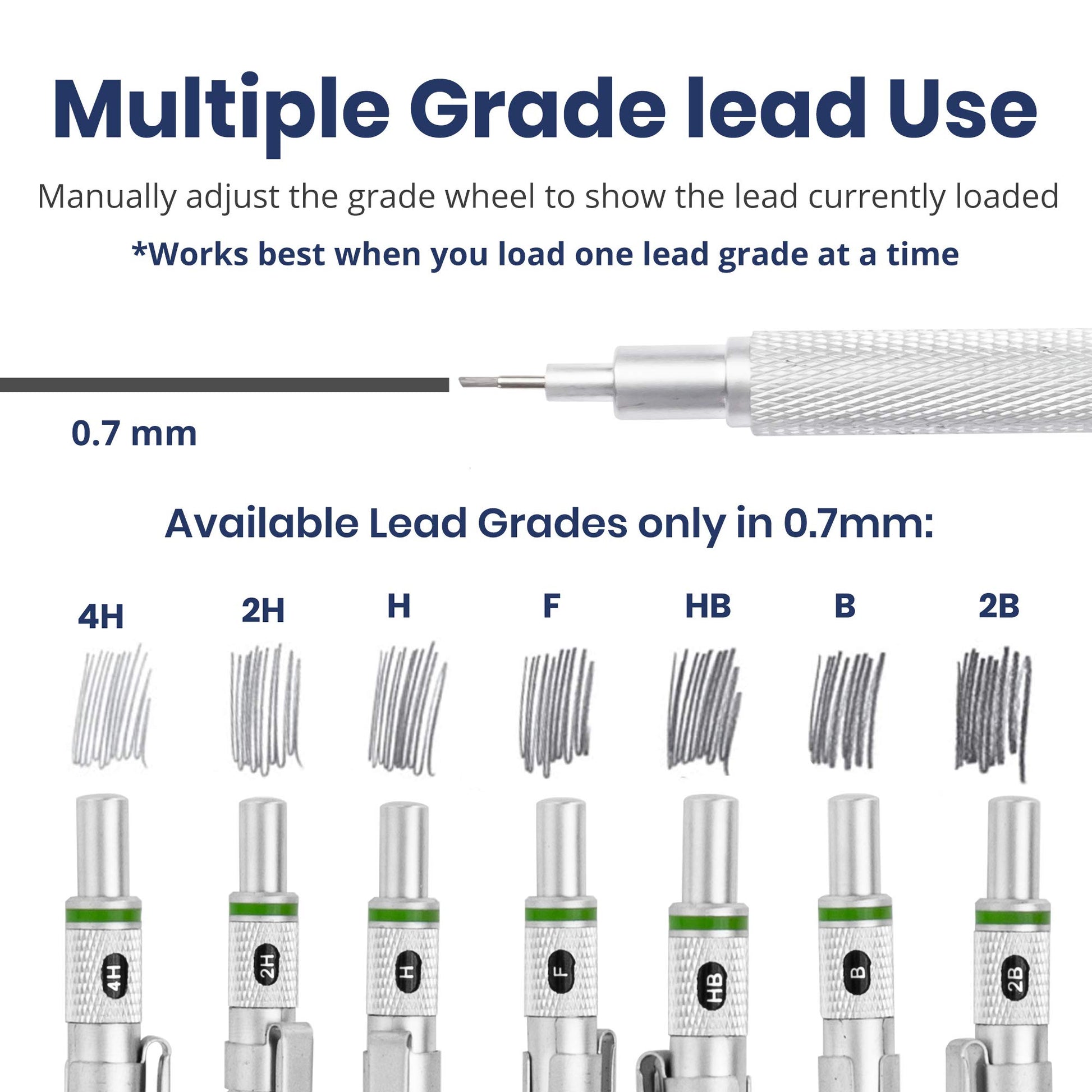 Pacific Arc Chromagraph Metal Mechanical Pencil .7 mm Silver Barrel Mechanical Pencil with Built In