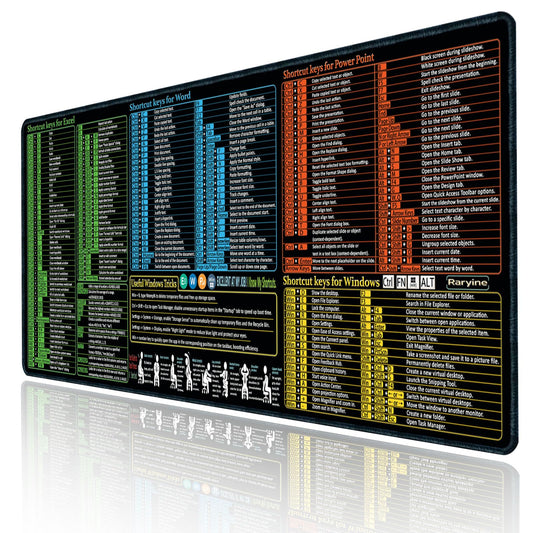 Raryine Excel/Word/Power Point/Windows Mouse pad,Non-Slip&Waterproof Large Gaming Office pc Desk