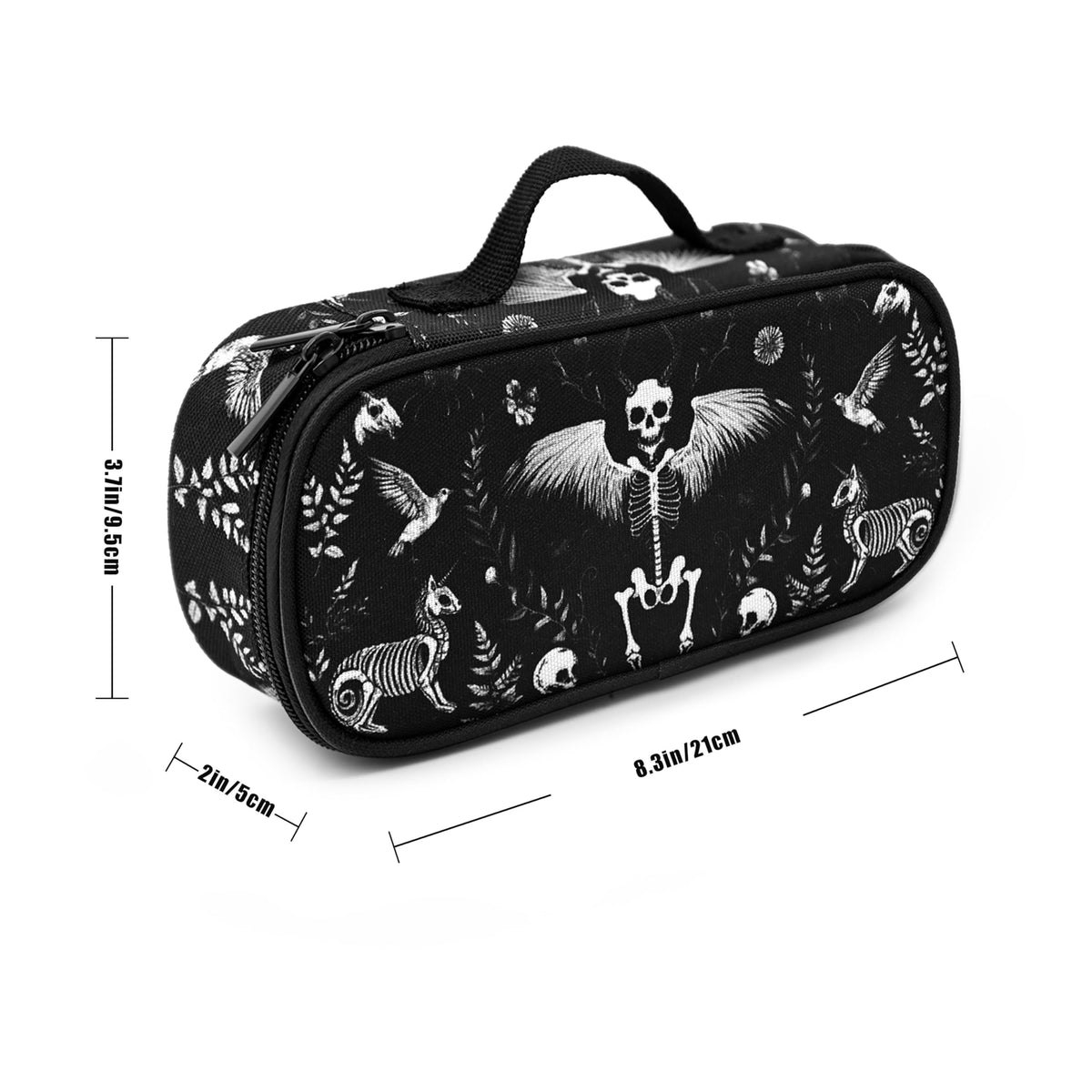 Droerfes Goth Skull Pencil Case Pencil Pouch Large Capacity Pen Bag School Office Organizer