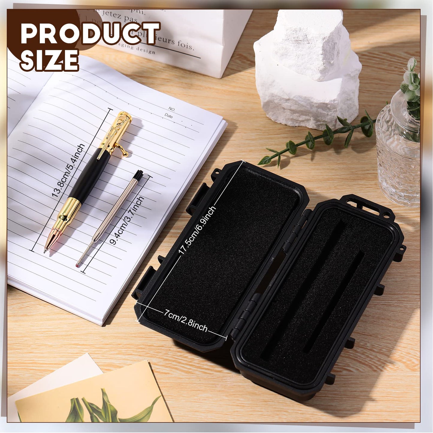 Crtiin Bolt Action Pen Bullet Pen with Gift Box Ballpoint Solid for Gun Lover with Black Ink