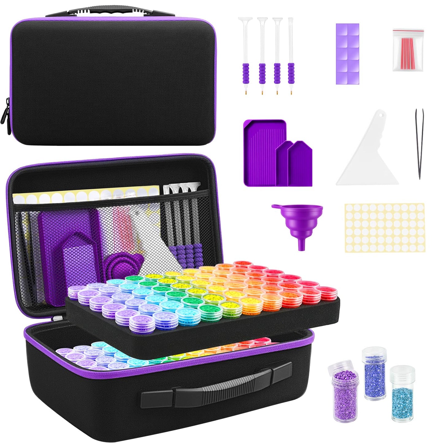 ZORETCO Diamond Art Storage - 120 Containers Diamond Art Kits for Adults