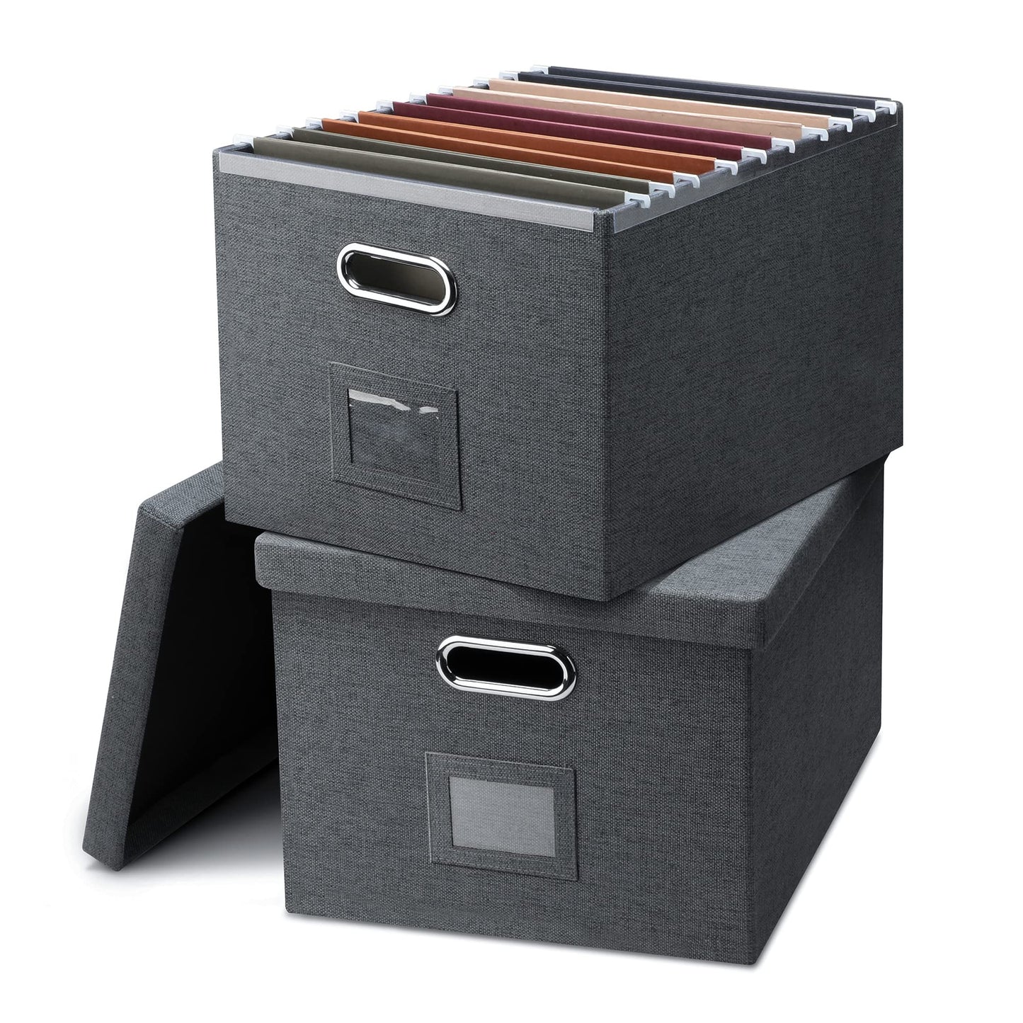 Storage Bins With Lids Office Organization File Folder Organizer Boxes