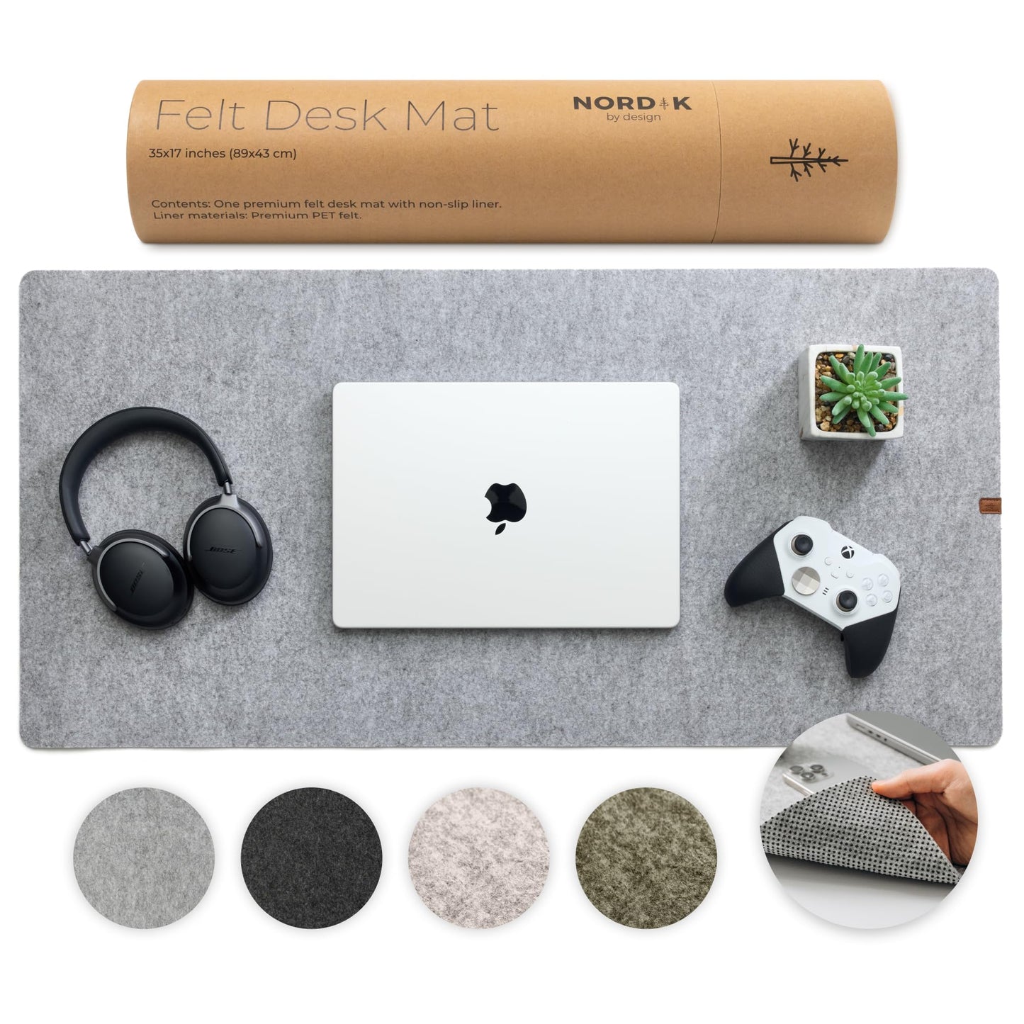 Nordik Felt Desk Mat - Large Felt Desk Pad - Marle 35 x 17 inches