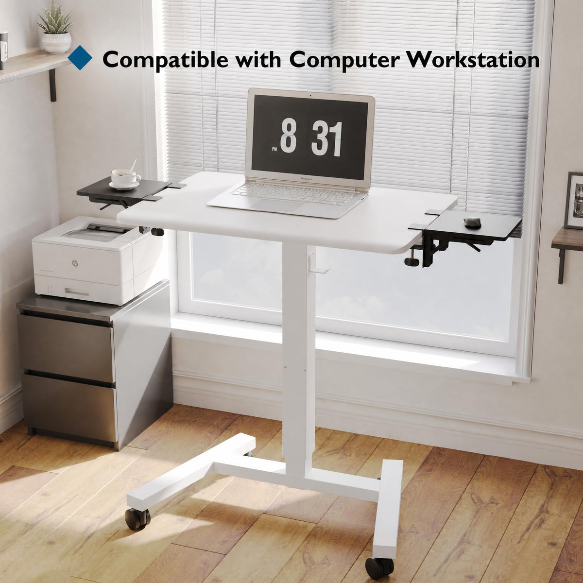 BONTEC Ergonomic Desk Extender Tray, 9.5"x9.1" Wrist Rest Shelf, Black