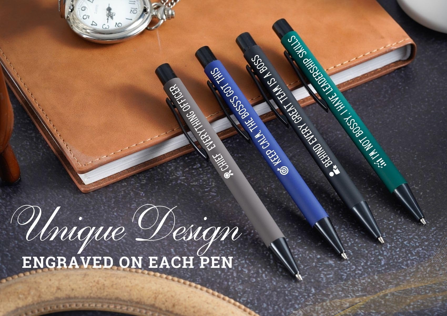 InnoBeta Boss Gifts, Ballpoint Pen Set of 4, Perfect Gifts Idea for Men/Male in Boss Day, Birthday