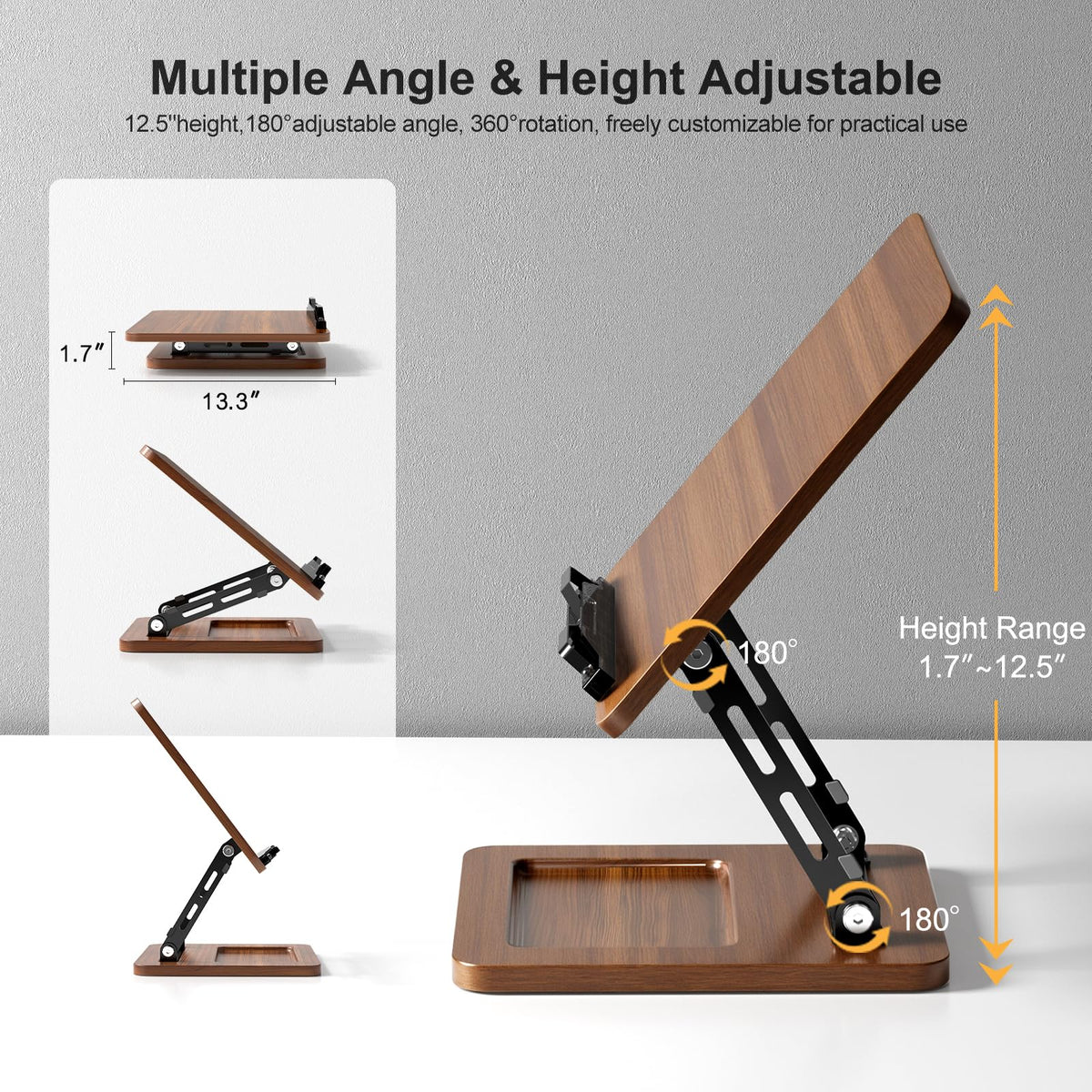 OPTIXCELL Book Stand with Light, Hands Free Book Holder, Gifts Book Lovers