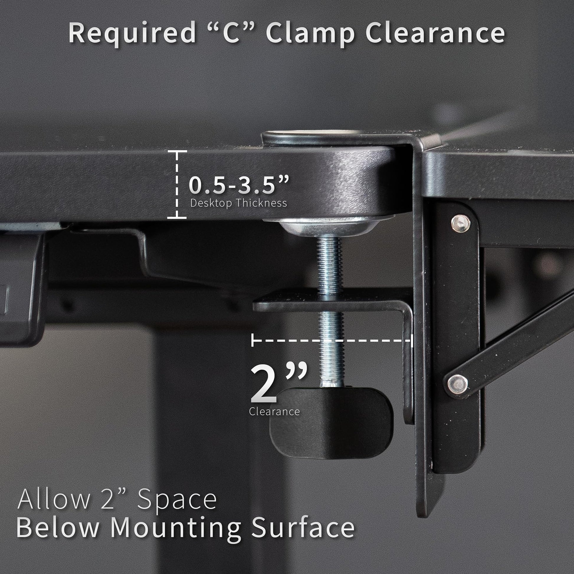 VIVO Clamp-on 6 x 9 inch (11 Including Clamps) Desk Extender, Wrist Support, Armrest Tray, Table