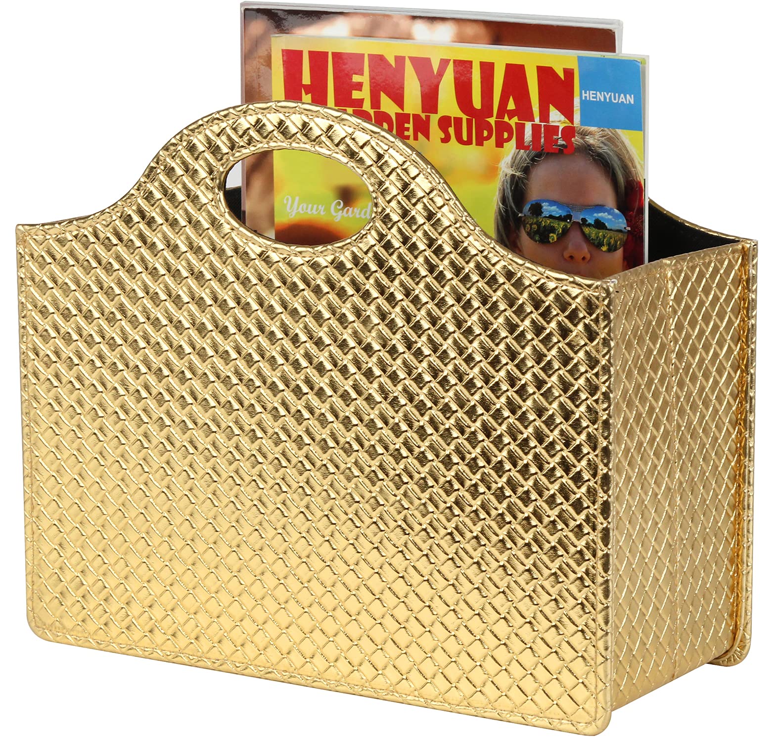 HofferRuffer Magazine Basket Holder, Foldable Magazine Rack, Document File Holder Organizer, File