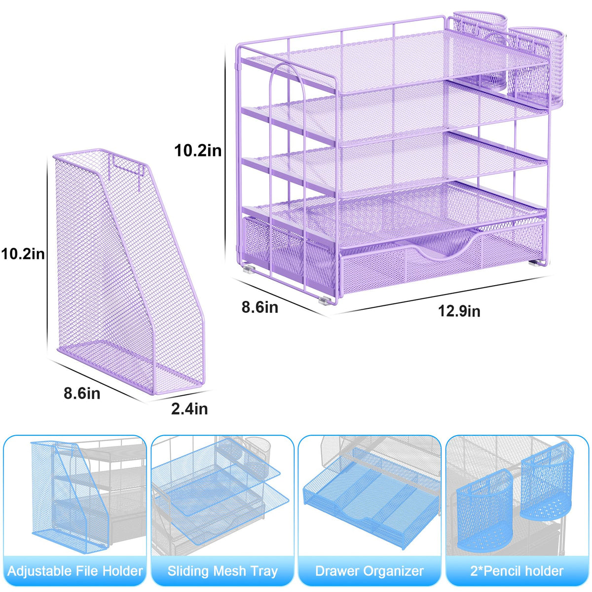 gianotter 5-Tier Desk Organizer with Drawers and File Holders