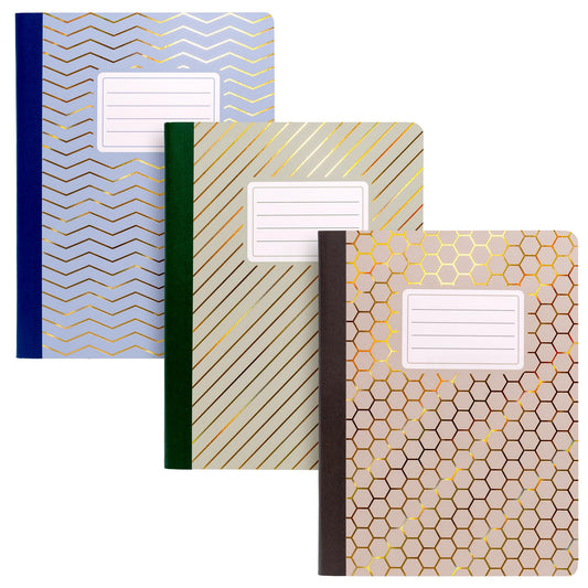 Pukka Pad Haze B5 Composition Books – Pack of 3 Notebooks with 140 Pages, 70 Sheets of College