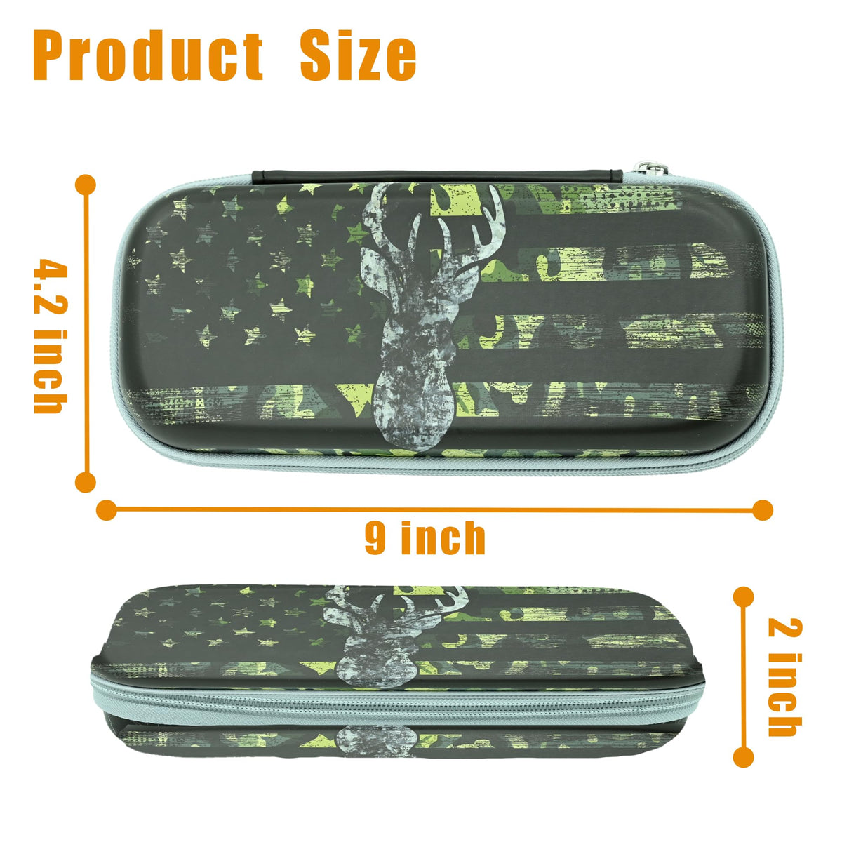 WtallasiSei Camo Hunting Deer Pencil Box Zip Pencil Case for Boys Girls School Organizer Pencil Bag
