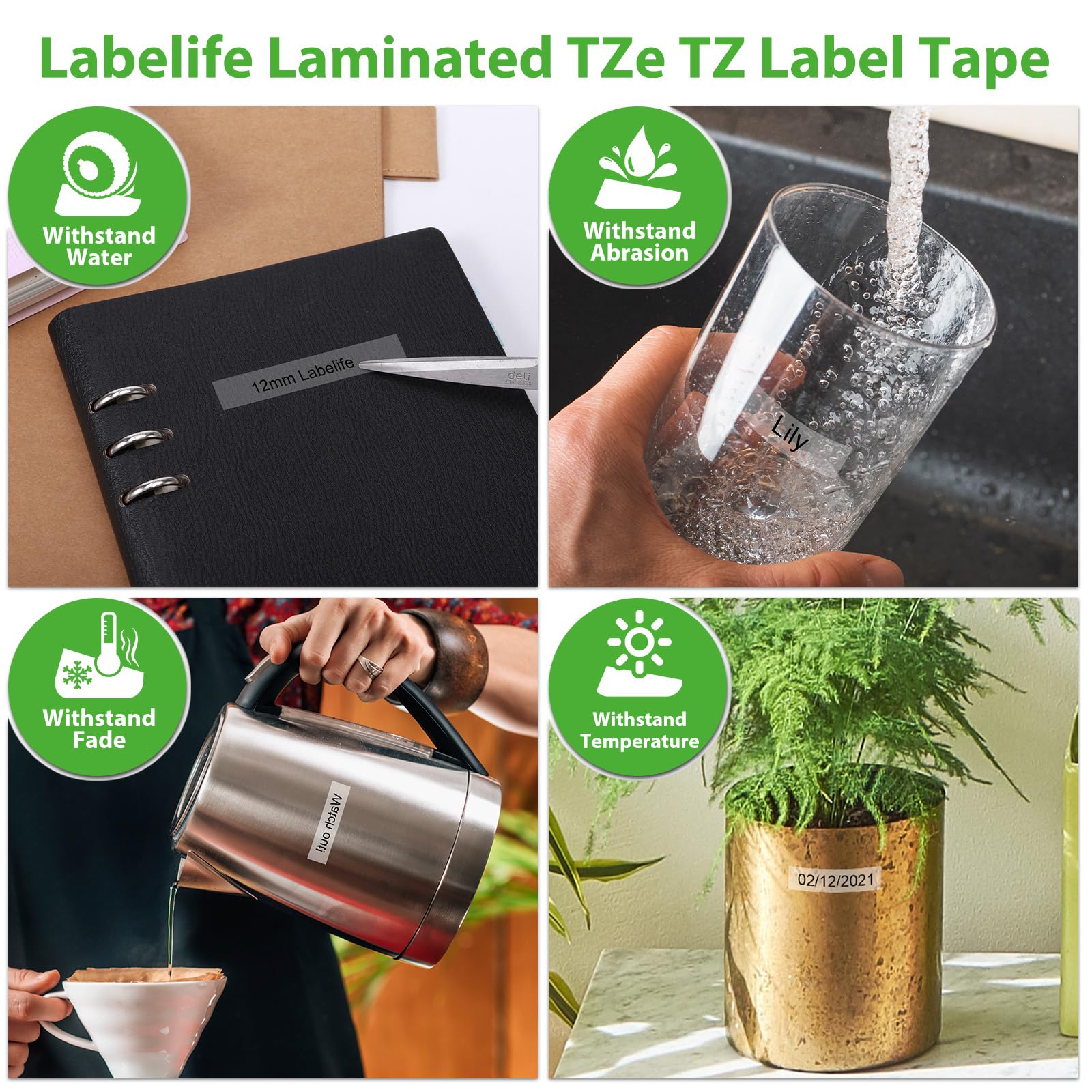 TZe-131 TZe131 Clear Label Maker Tape Replacement for Brother P Touch Label