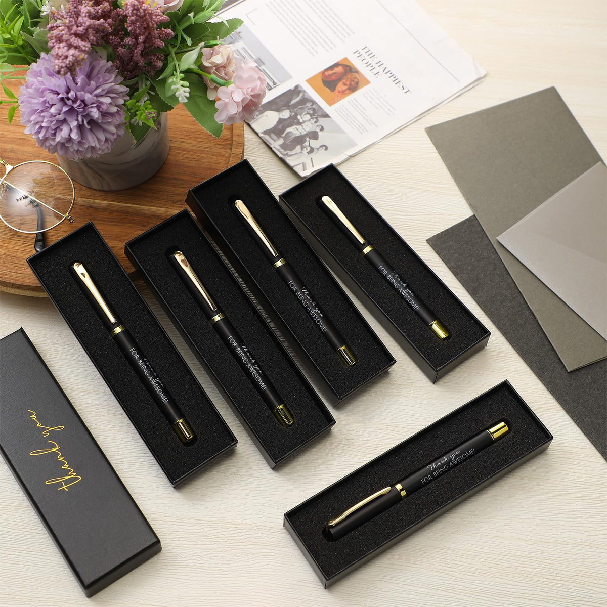 PerKoop 10 Sets Thank You Gifts, Appreciation Pens with Boxes for Men Women