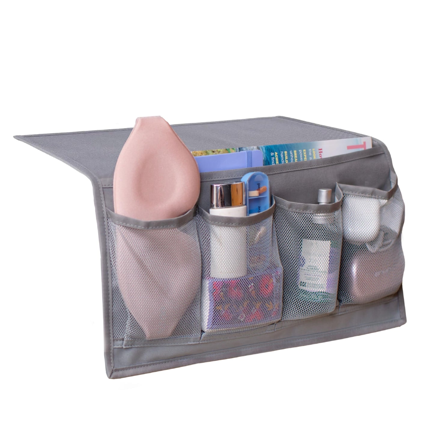 Houseify Slumber & Stow Hanging Bedside Caddy Organizer, 5 Pockets