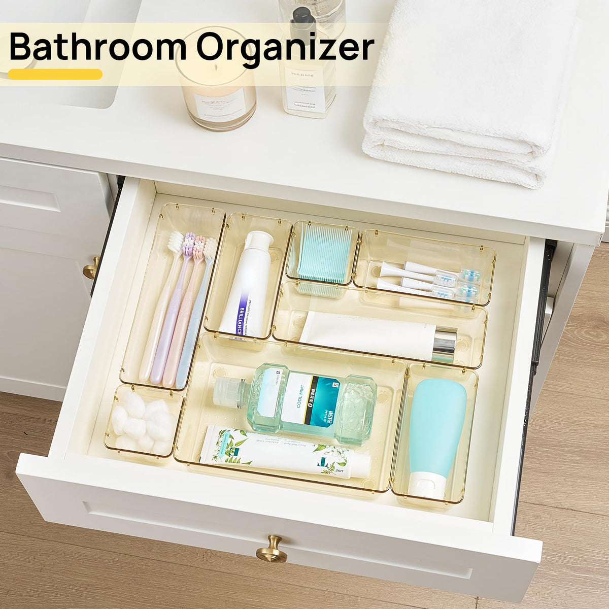Vtopmart 25 Pack Plastic Drawer Organizers with Non-slip Rubber Pads
