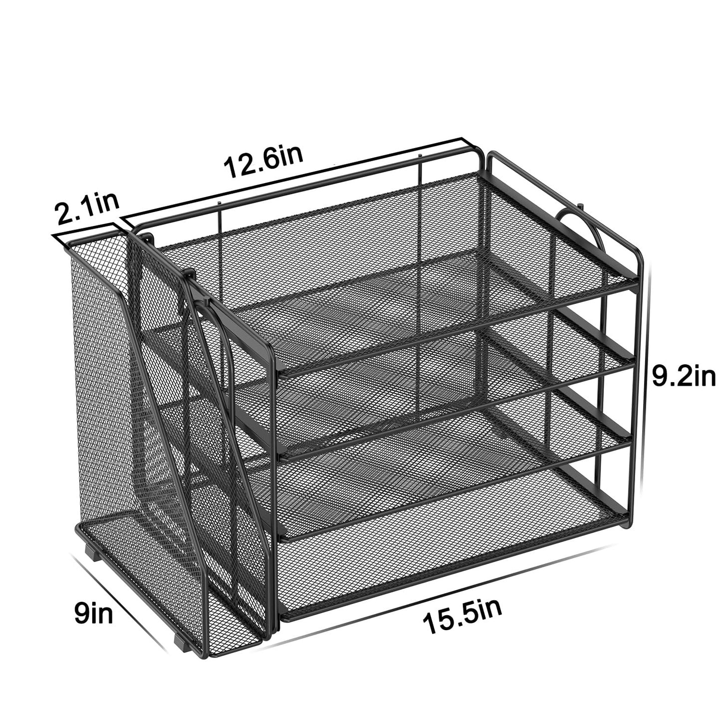 Spacrea 4-Tier Paper Organizer for Desk with File Organizer