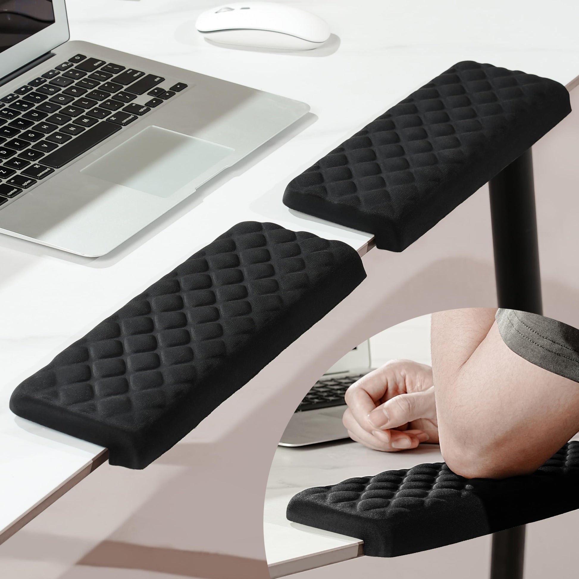 MEKASS L-Shaped Desk Elbow Pad for Desk, Memory Foam Elbow Support Padding with Non-Slip, Ergonomic