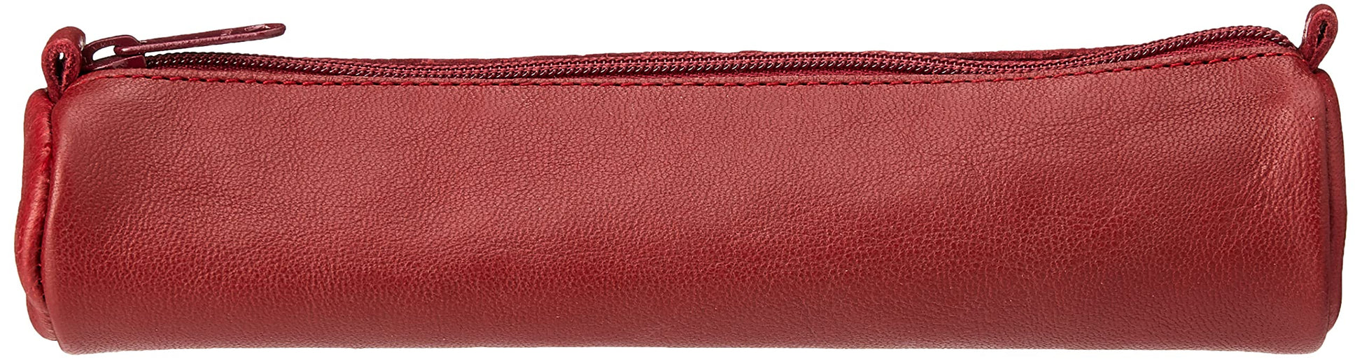 Clairefontaine 77030C Collection Age Bag A Small Round Pencil Case in Genuine Red Lambskin - 18.5