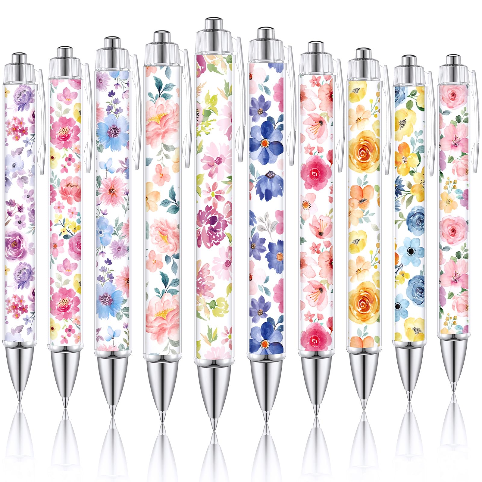 TecUnite 30 Pcs Flower Ballpoint Pens Floral Pens Bulk Floral Birthday Party Favors for Women 1.00