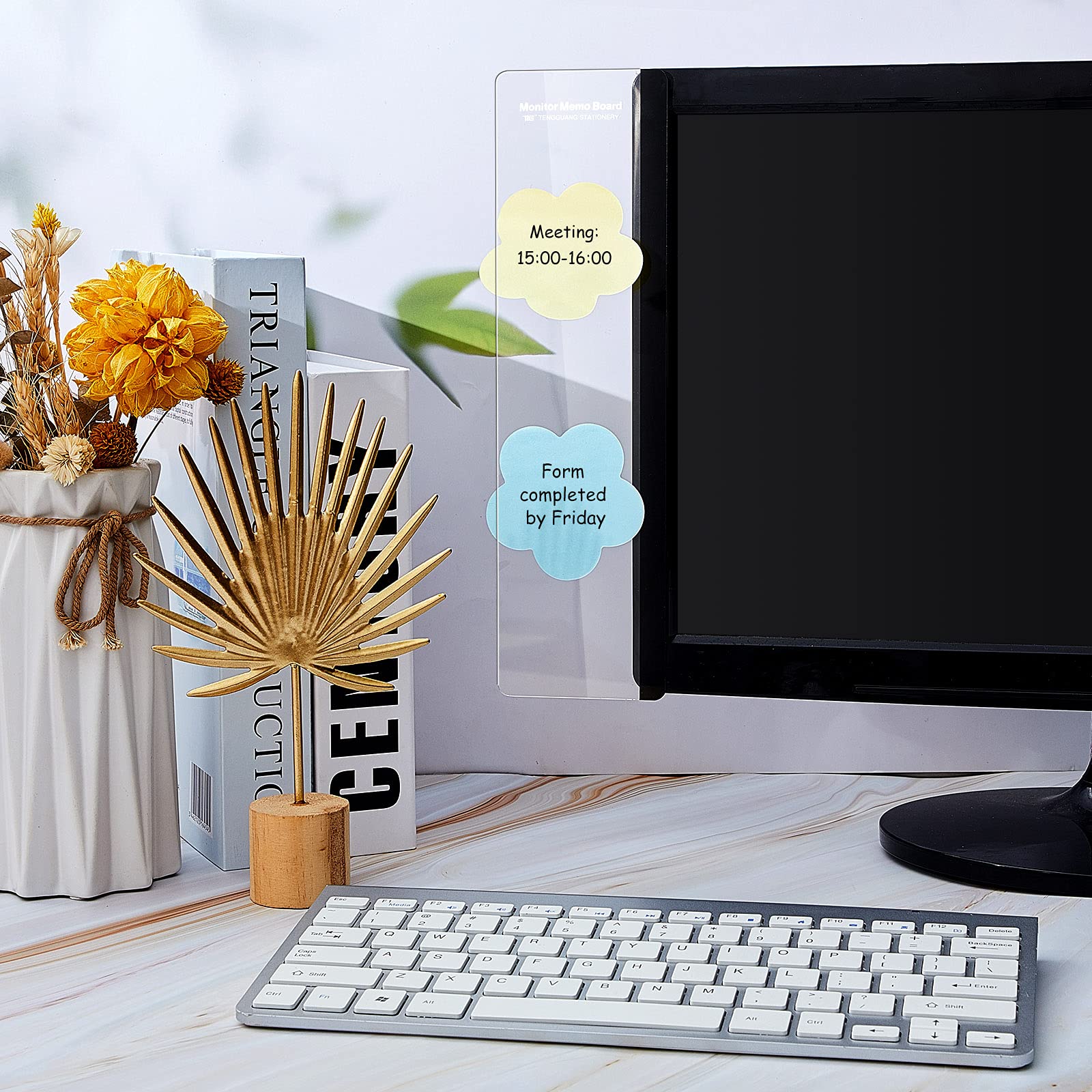 Zonon 6 Pieces Monitor Memo Board for Computer Transparent Acrylic