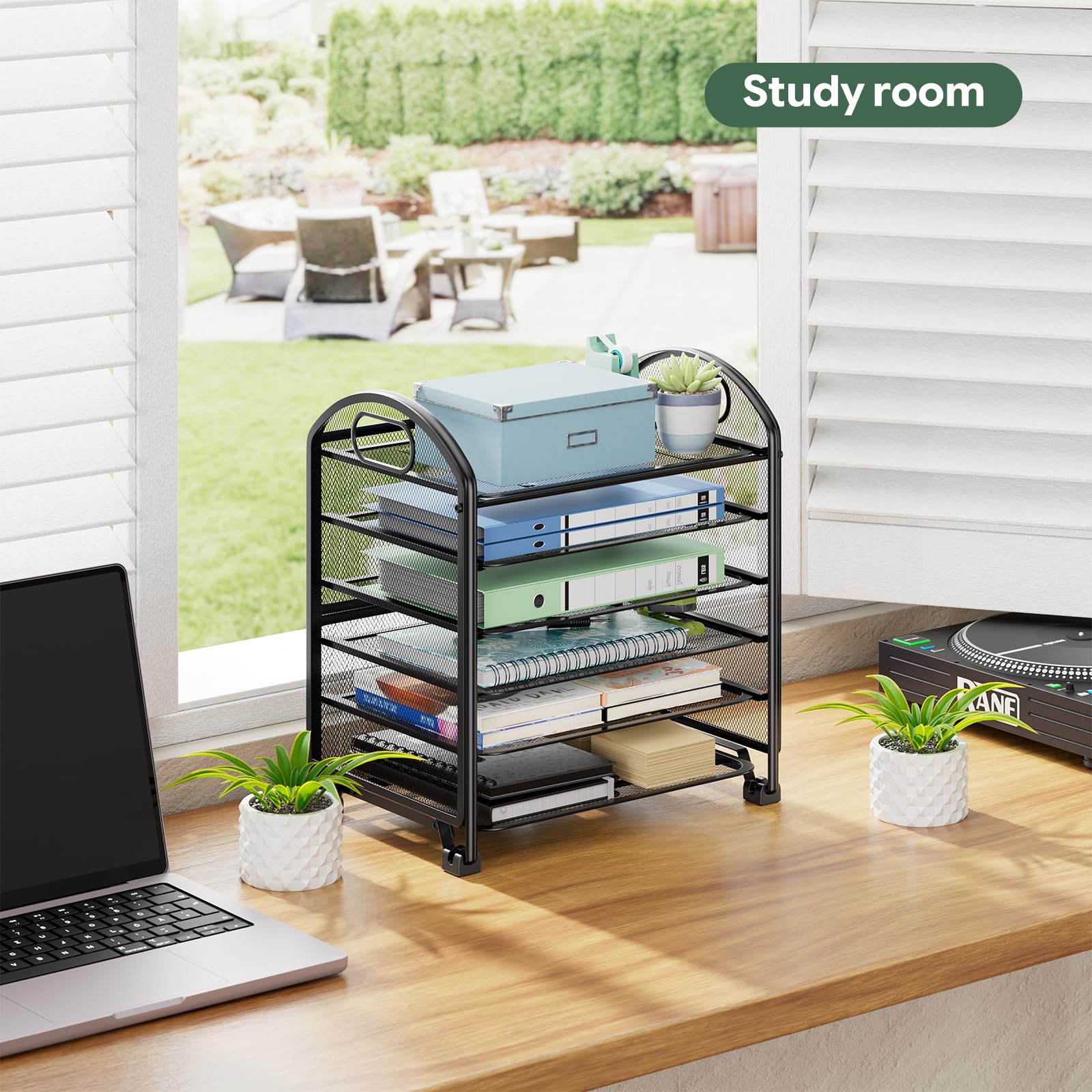 Simple Trending 6-Tier Paper Tray Organizer, File Organizer for Desk, Black