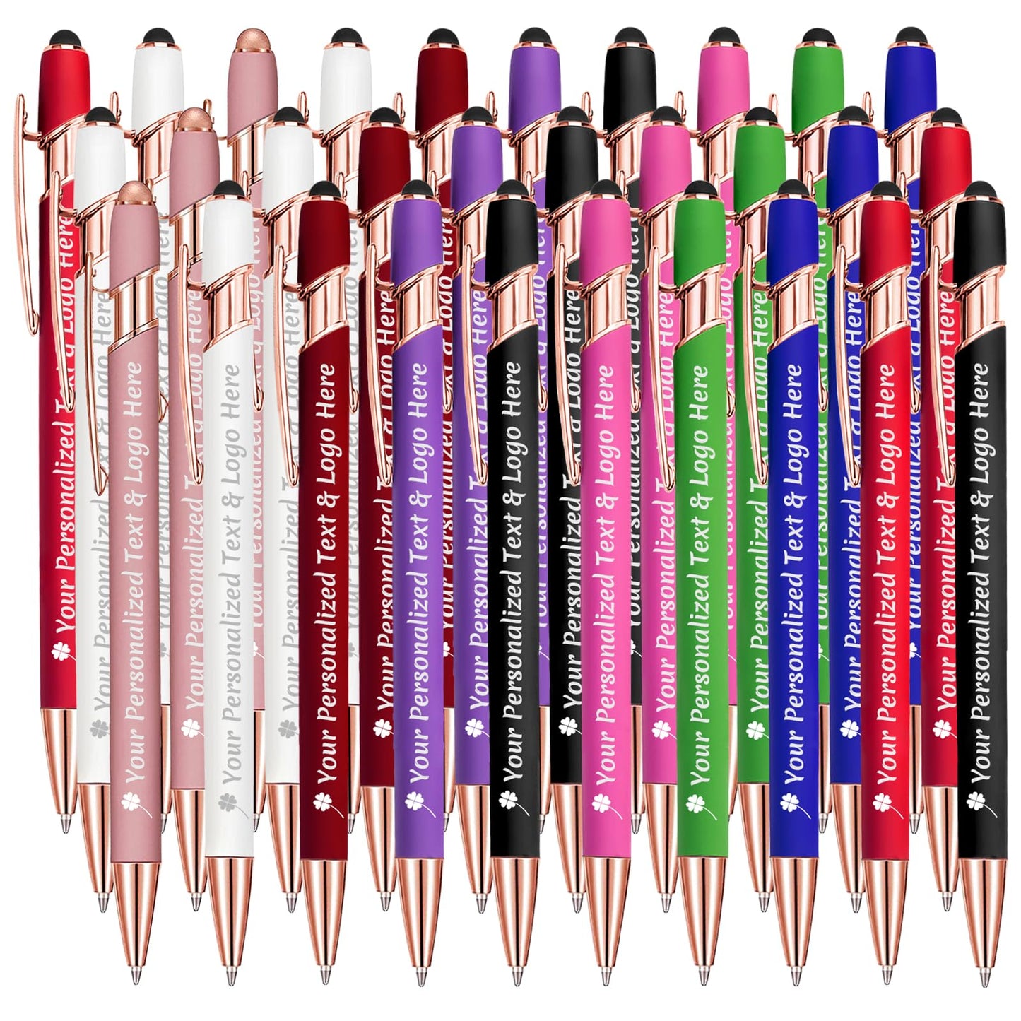 STREADVE Personalized Custom Pens 30 Engraved Writing Pen with Name Logo, Customized Promotional