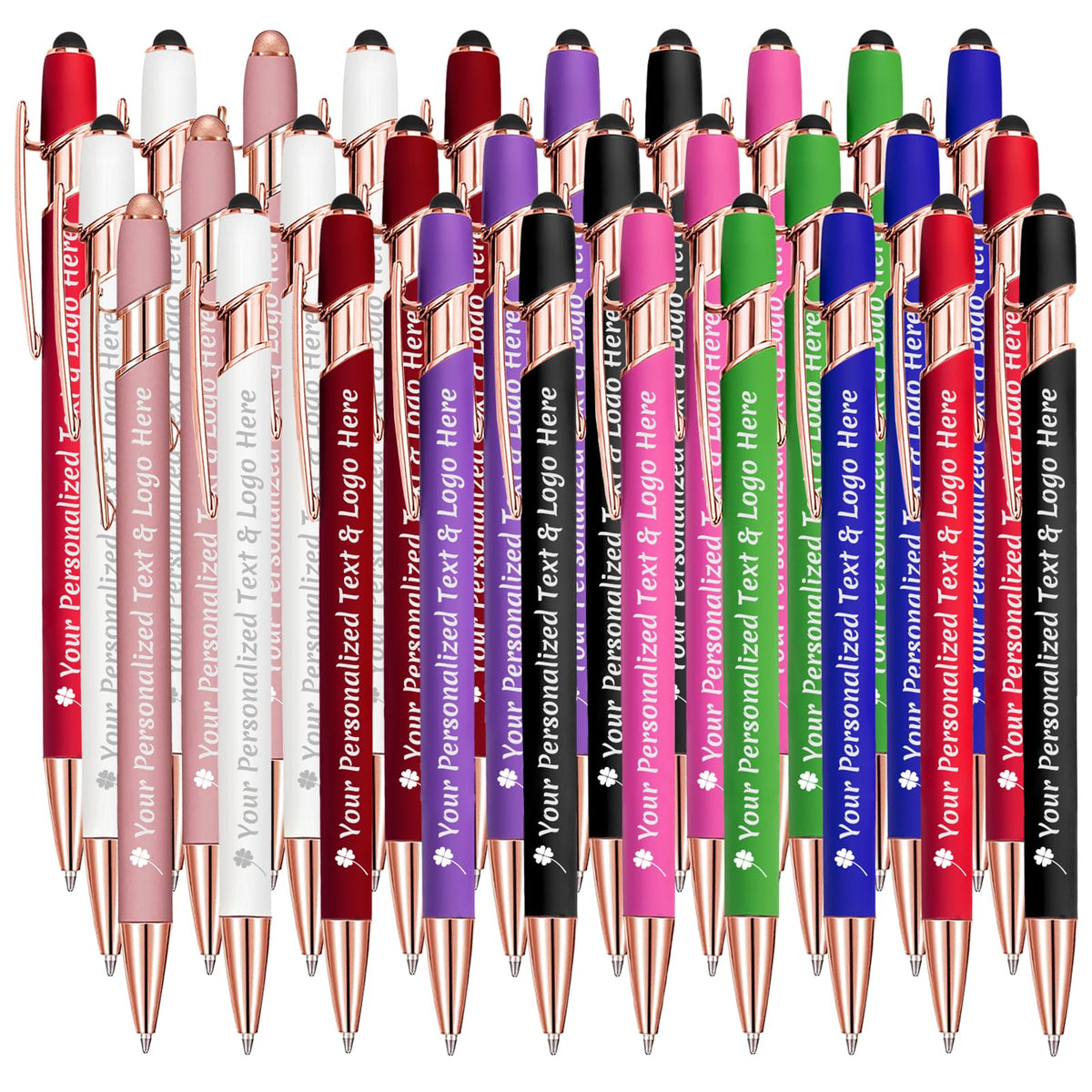 STREADVE Personalized Custom Pens 30 Engraved Writing Pen with Name Logo, Customized Promotional